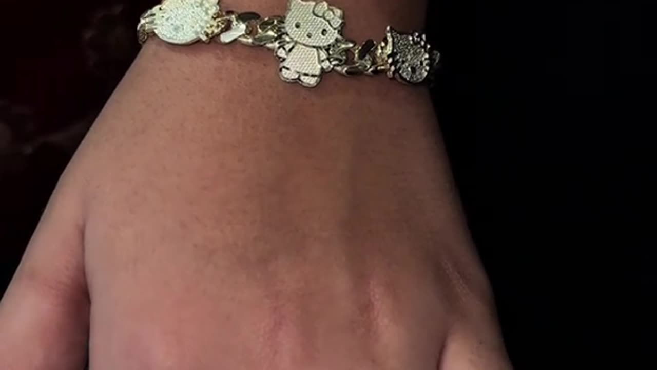 Real 10K Gold Hello Kitty Custom Bracelet