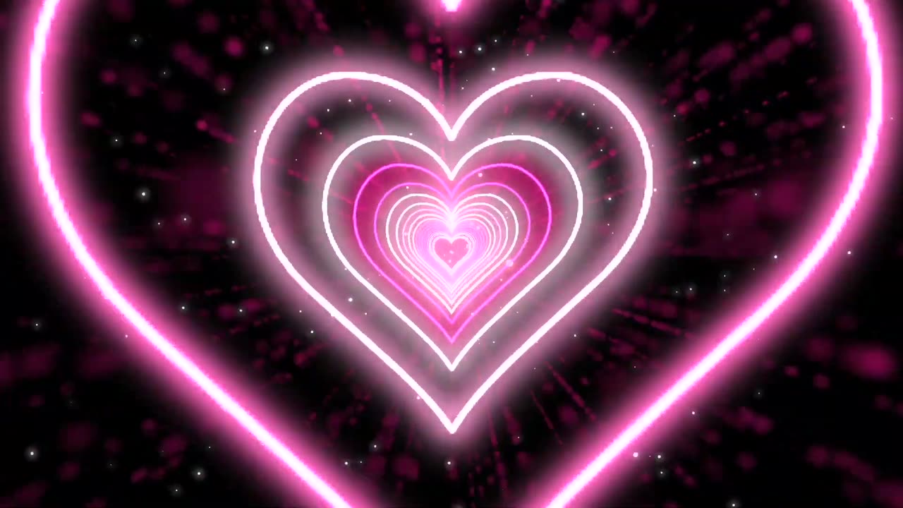 232. Heart Tunnel💖Heart Background Neon HeartHeart