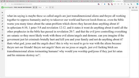 talking about god, jesus, aliens/angels, demons and jews