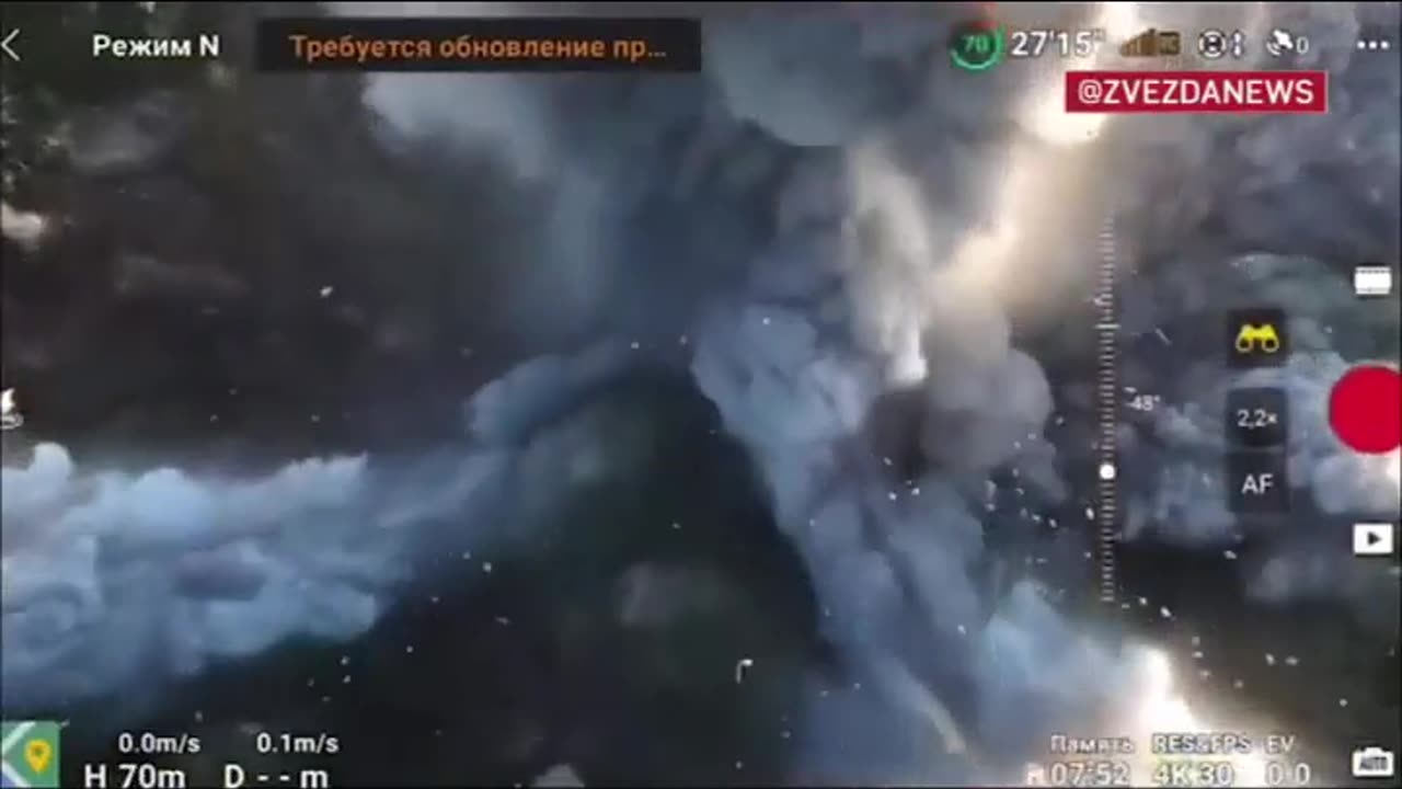 A Russian FPV hits an Ukrainian ammo depot inside a house causing a huge explosion