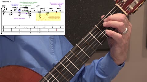 Technique Left-Hand, Part II (slow section). Video 57: m100-103, Version #3