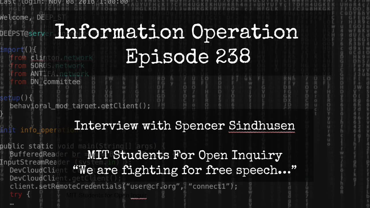 IO Episode 238 - MIT Student Spencer Sindhusen Fighting For Free Speech On Campus 5/7/24