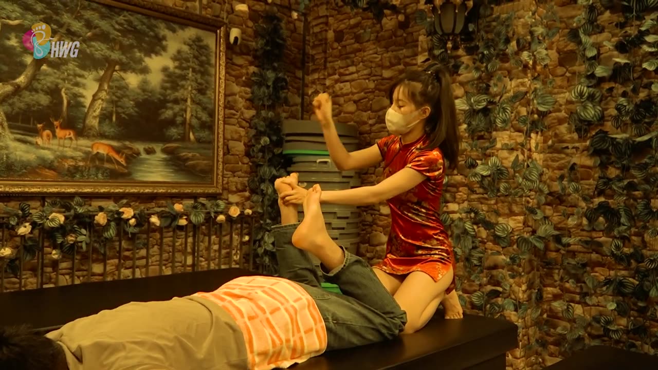 Thoughtful at work she deserves a lot of praise for her massage skills