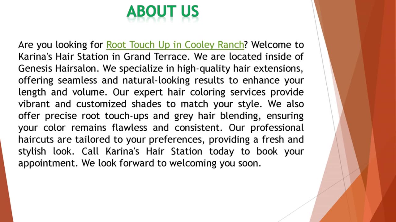 Are you looking for Root Touch Up in Cooley Ranch?