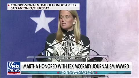 Fox News' Martha MacCallum is recognized by the Congressional Medal of Honor Society