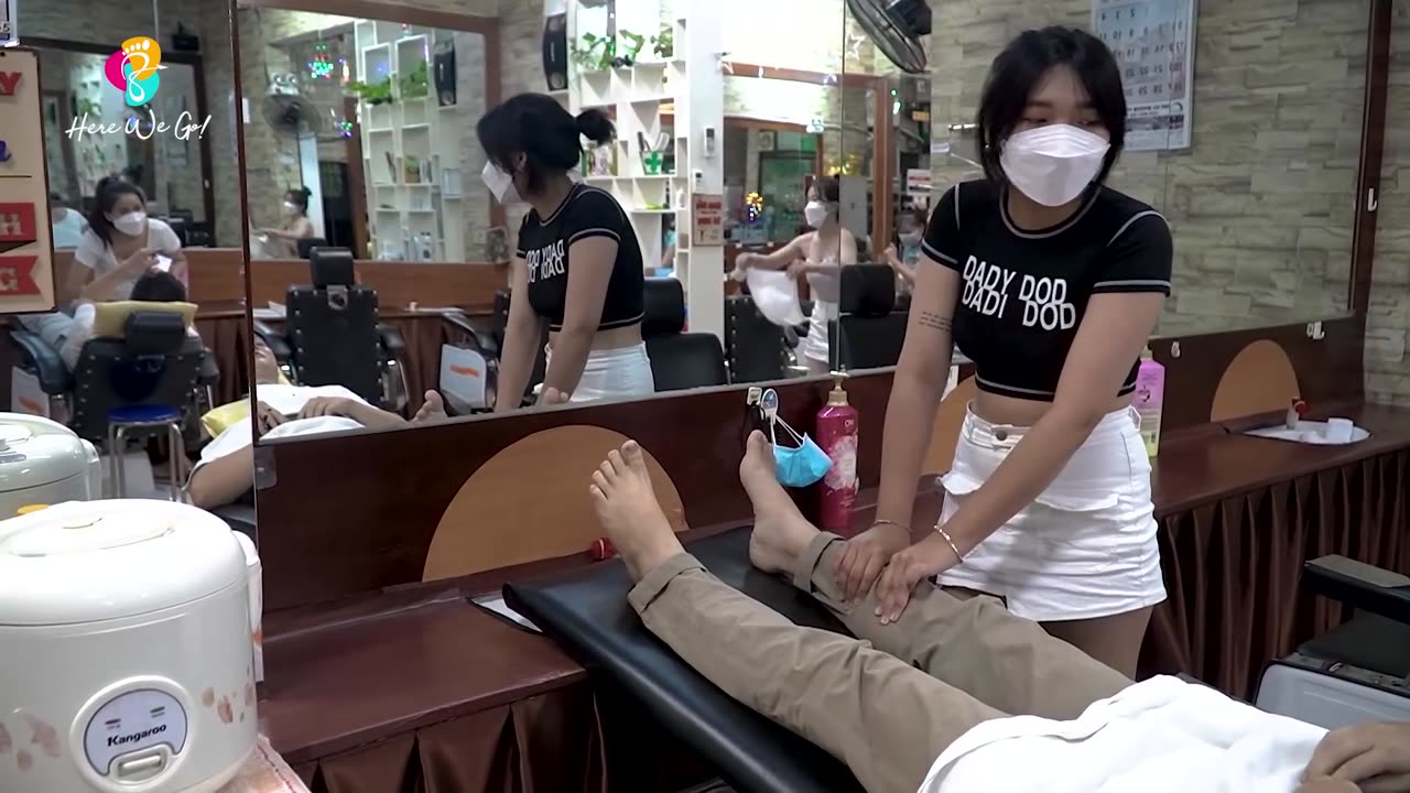 A good day is when you walk into a barbershop and get a strong massage by two girls