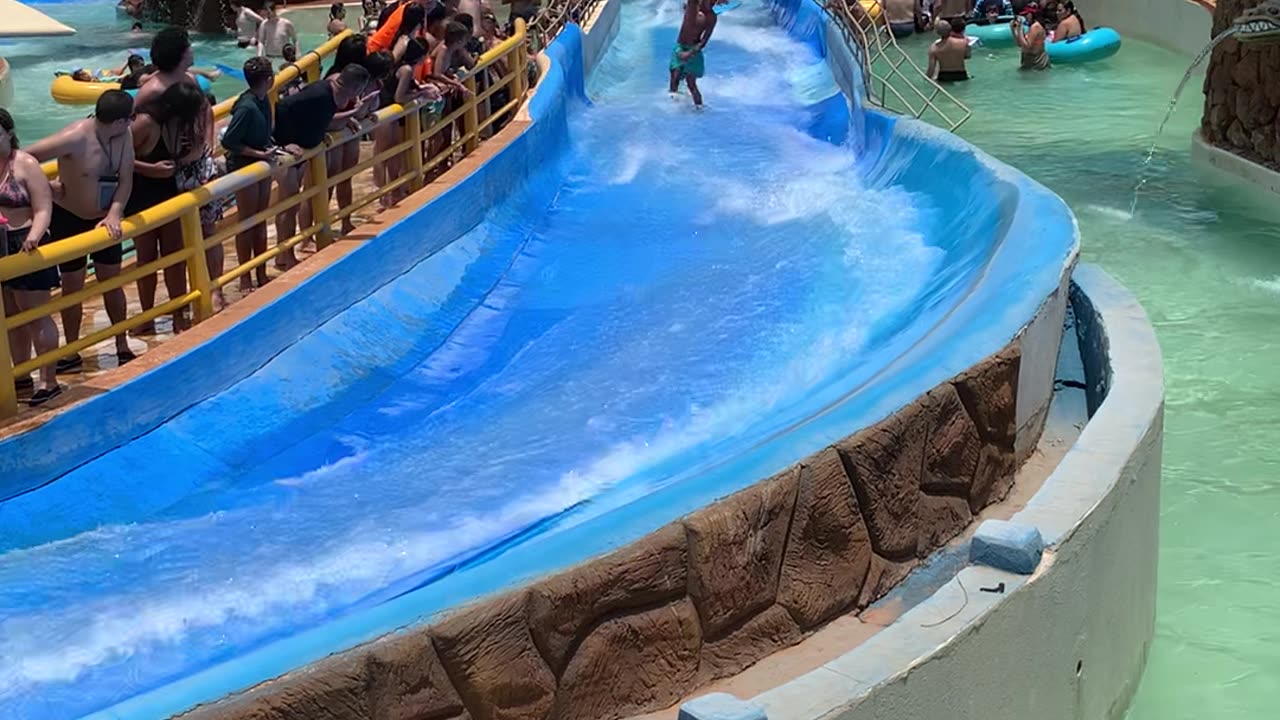 Surfing Down A Waterslide