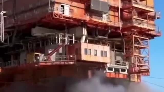 Legs blown off massive oil rig