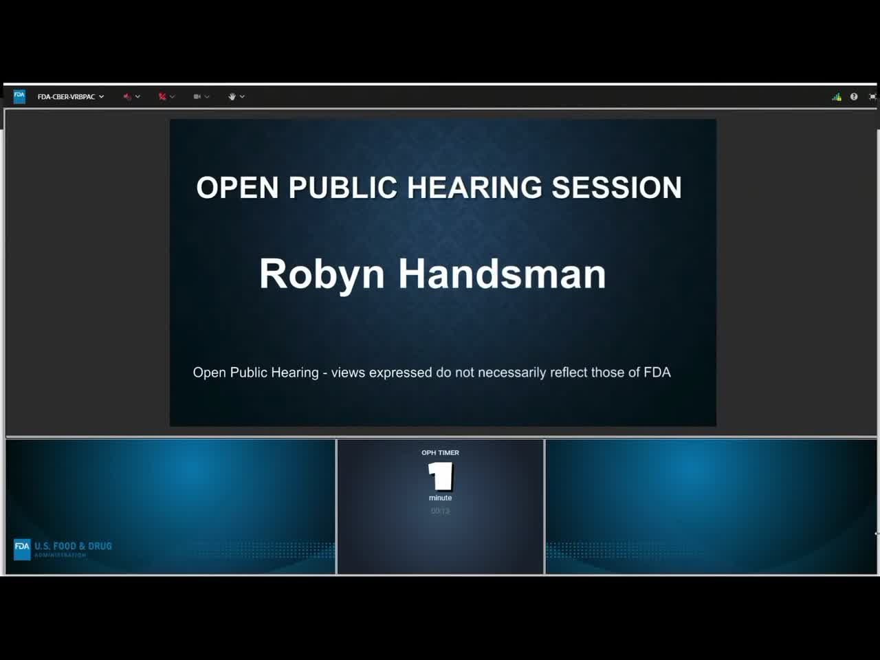 Robyn Handsman FDA Testimony