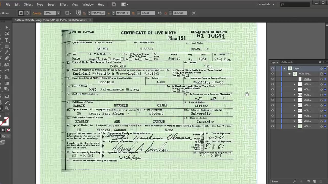 Proof that Obama's birth certificate is a forgery