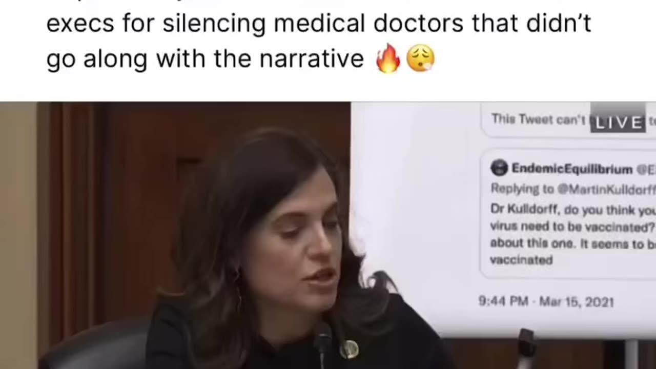 Rep. Mace Twitter execs for silencing medical doctors that didn't go along with the narrative