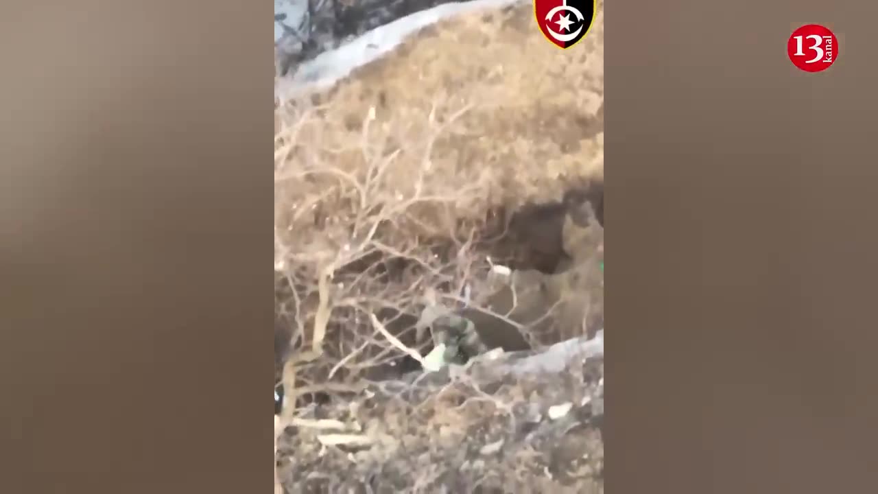 Returning from the battle to their trenches, weary Russians encounter drone shells