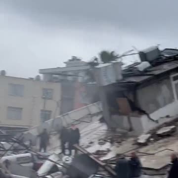 Multiple buildings collapsed - aftermath of 7.8 magnitude earthquake in İskenderun, Turkey