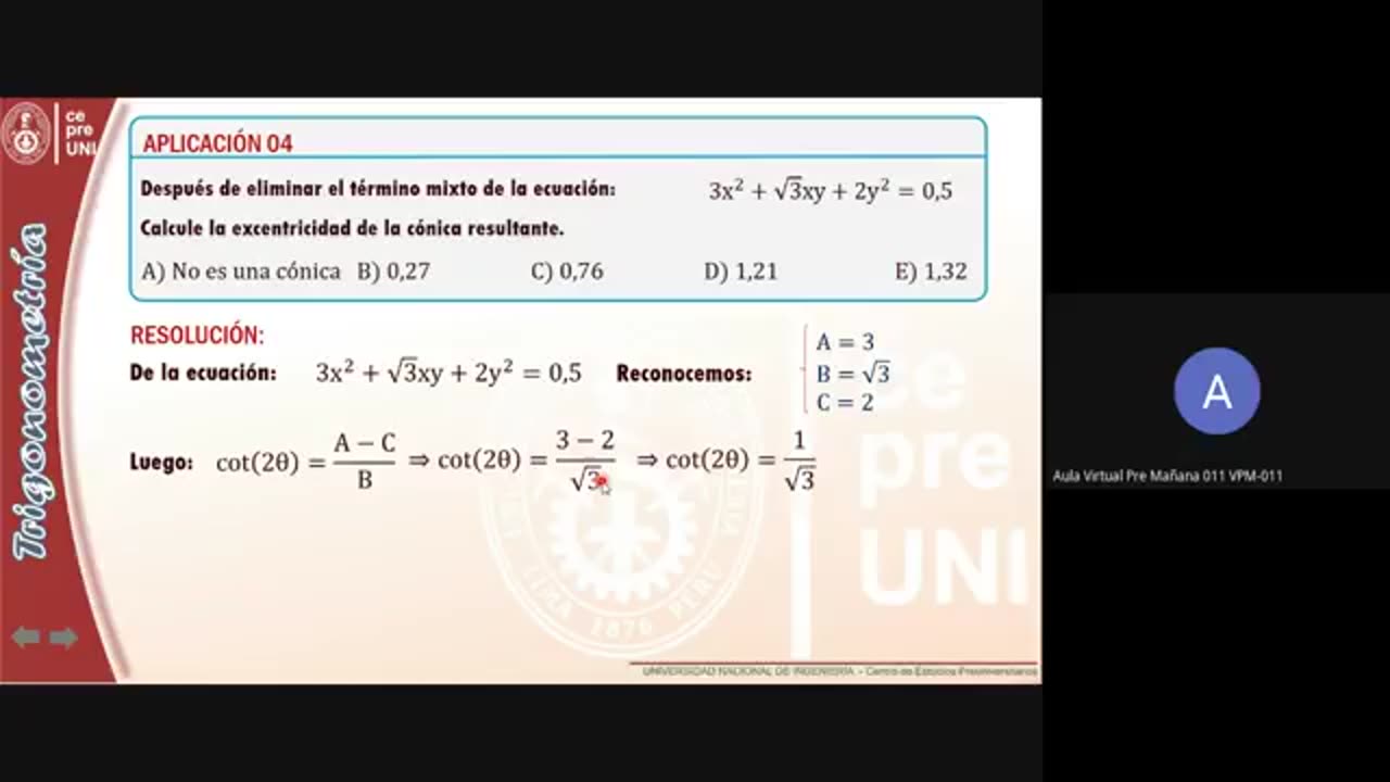 CEPRE UNI 2021 - 2 | SEMANA 19 | TRIGONOMETRÍA S01
