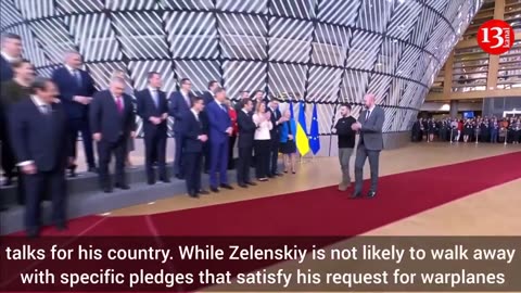 MOMENT: EU leaders welcome President Zelenskiy with round of appause