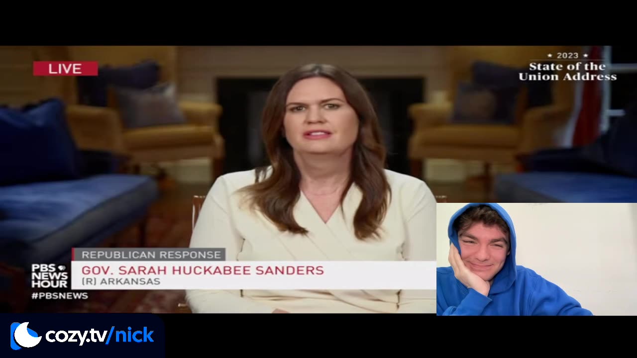 Nick Fuentes | Watching Huckabee Sanders' Response to Biden's 2023 SOTU