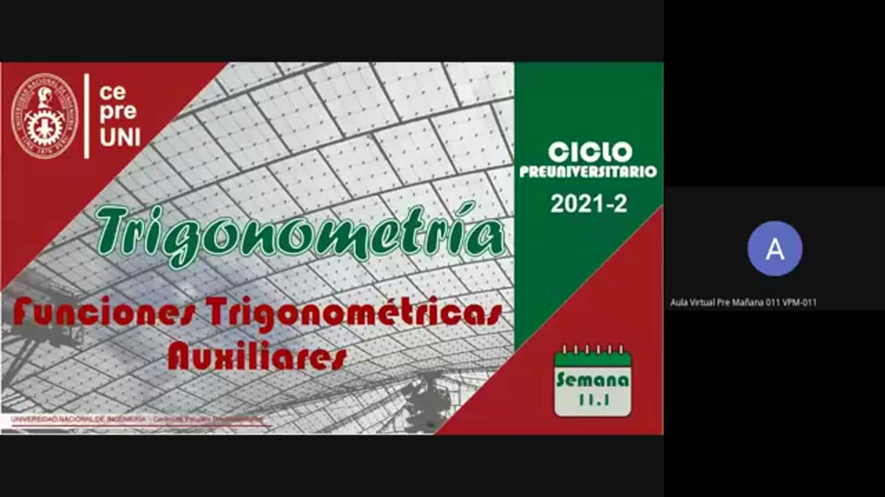CEPRE UNI 2021 - 2 | SEMANA 11 | TRIGONOMETRÍA