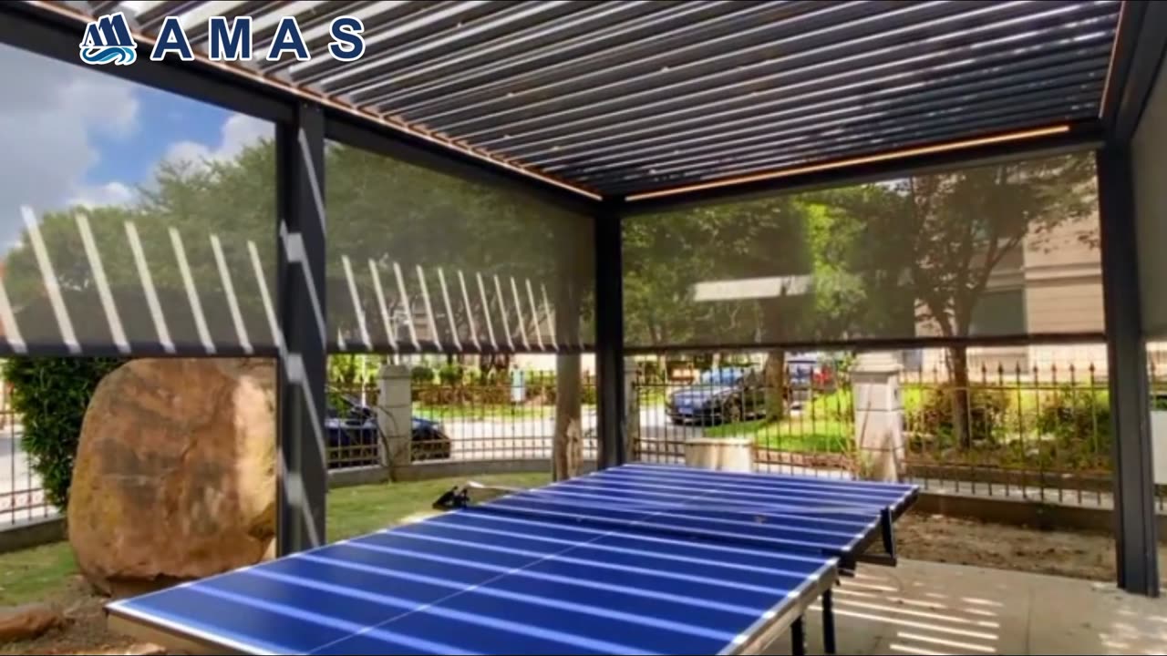 AMAS factory custom aluminum pergola white retractable aluminum pergola for car