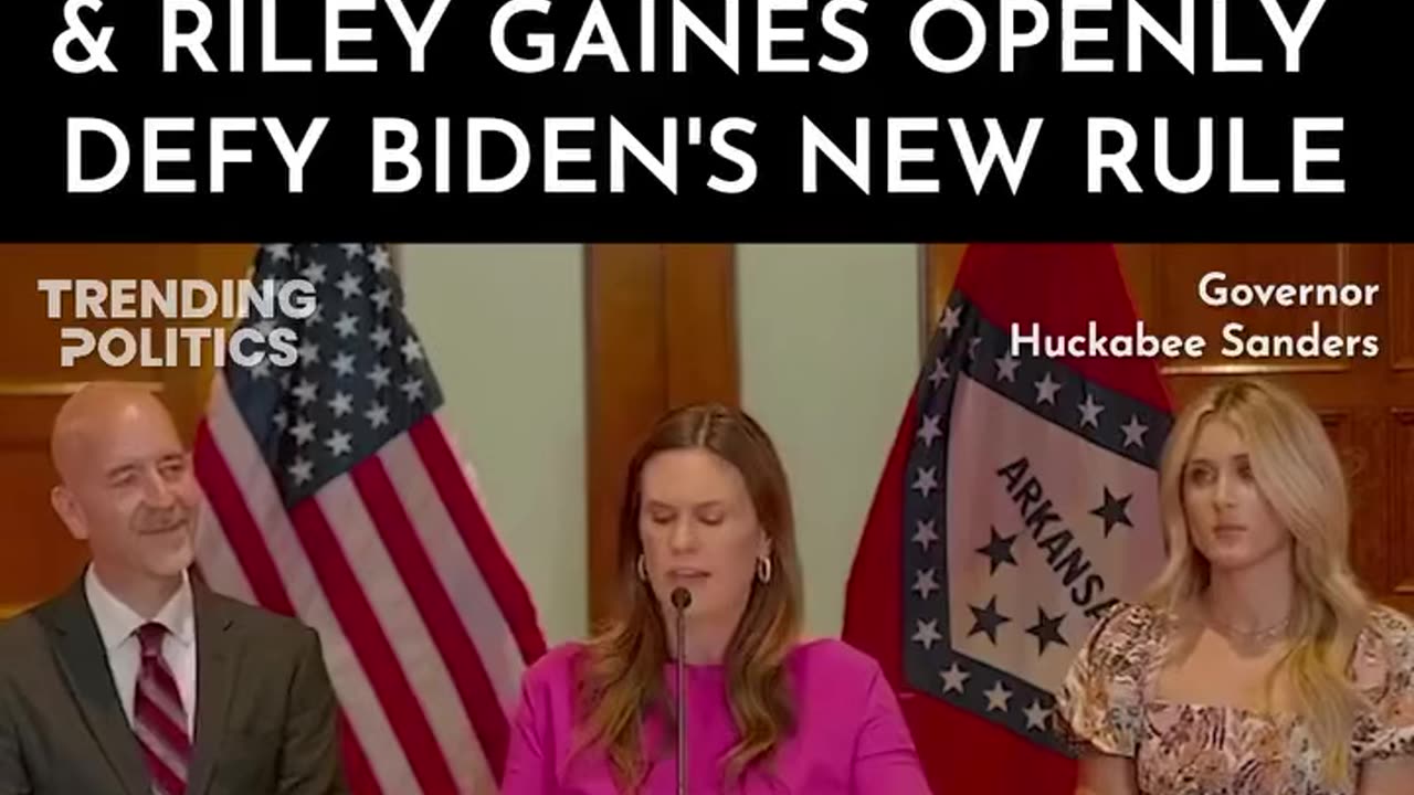 GOV. HUCKABEE SANDERS & RILEY GAINES OPENLY DEFY BIDEN'S NEW RULE