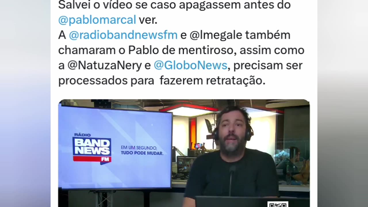 A @radiobandnewsfm e @lmegale também chamaram o Pablo de mentiroso.