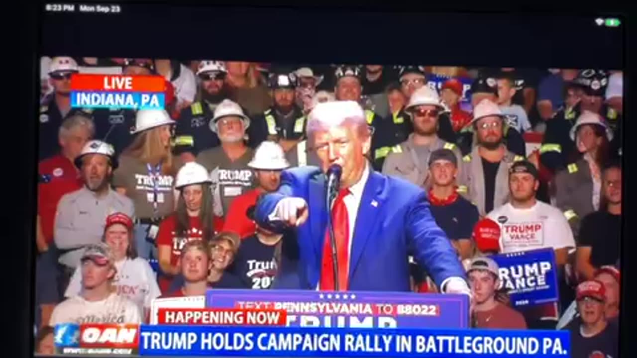 OANN trump holds campaign rally in battleground PA Monday 08:32 pm