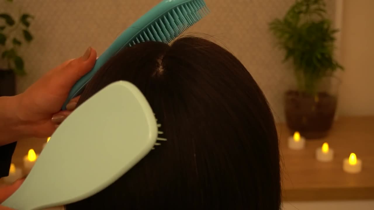 [ASMR] Tingly Hair Brushing with Two Tangle Teezers |No Talking