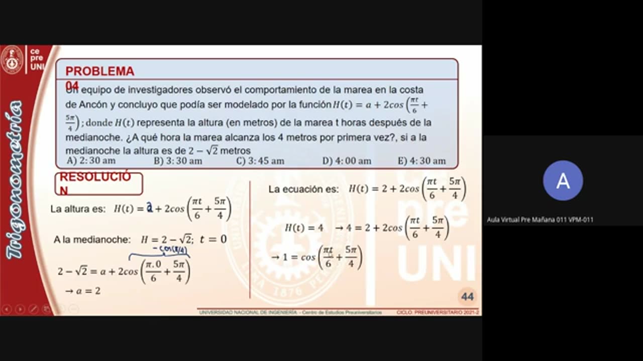 CEPRE UNI 2021 - 2 | SEMANA 10 | TRIGONOMETRÍA S02
