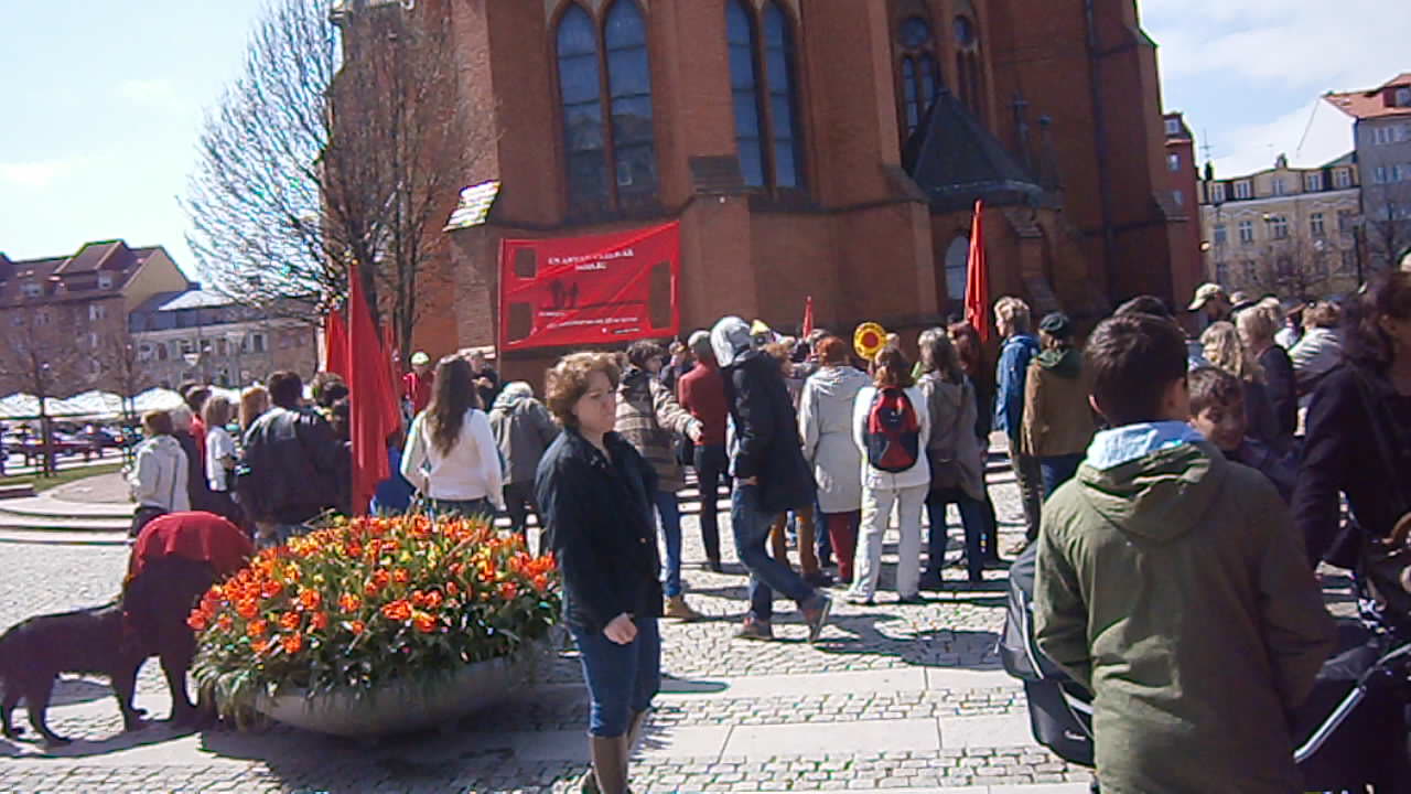 Ung Vänster. Södergatan, Gustav Adolfs torg. Helsingborg 1 Maj 2013