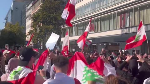 Yesterday in Hannover, Germany. After the Palestine supporters, the Lebanon