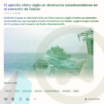El ejército chino vigila un destructor estadounidense en el estrecho de Taiwán