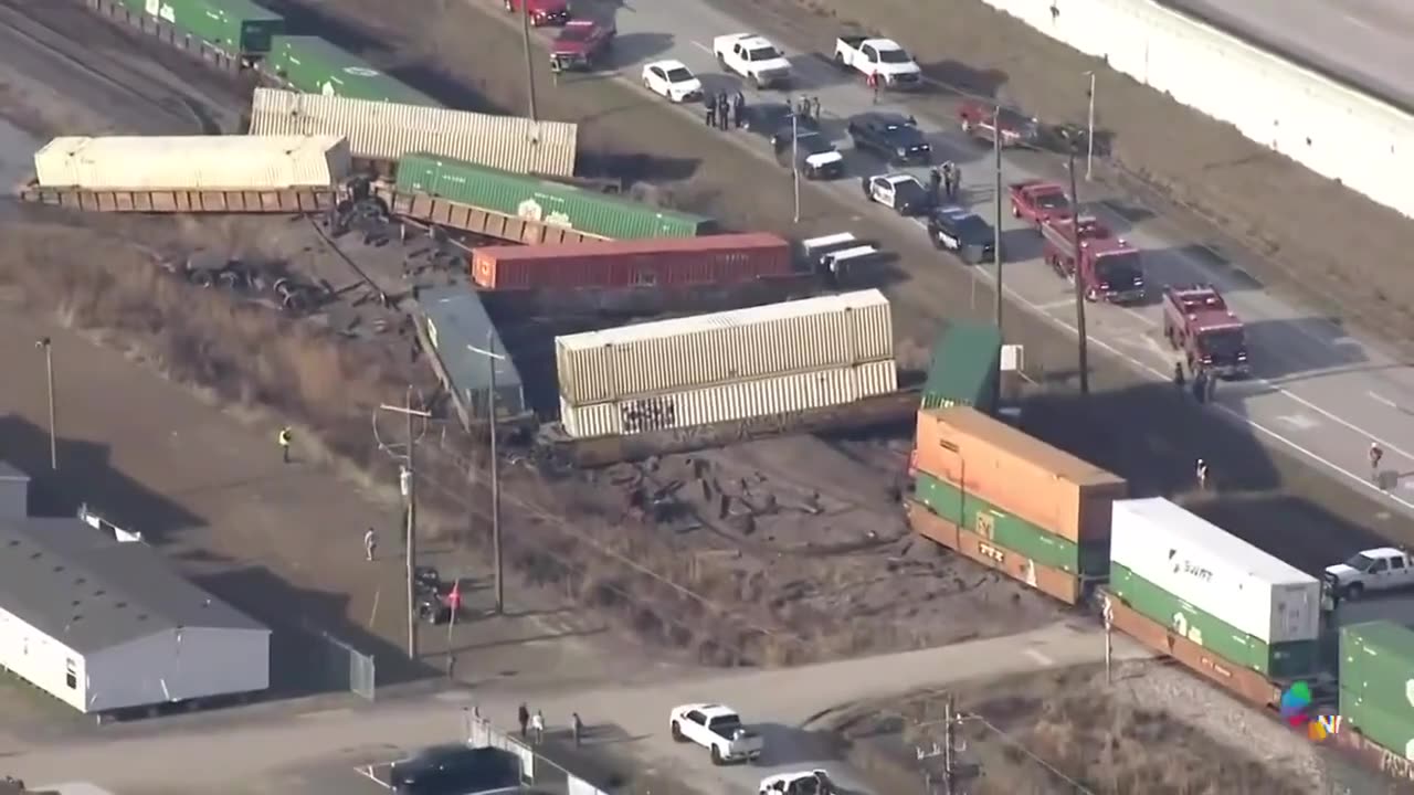 A train derailed in Houston, Texas on Monday afternoon