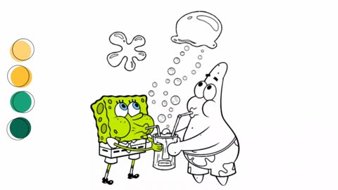 Coloring SpongeBob SquarePants & Patrick Star