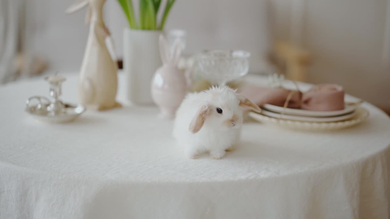 Rabbit sets the table, it was hard but I did it