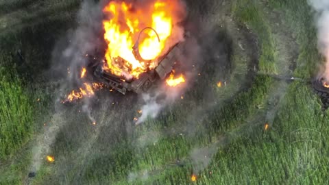 A Russian Tank Detonates