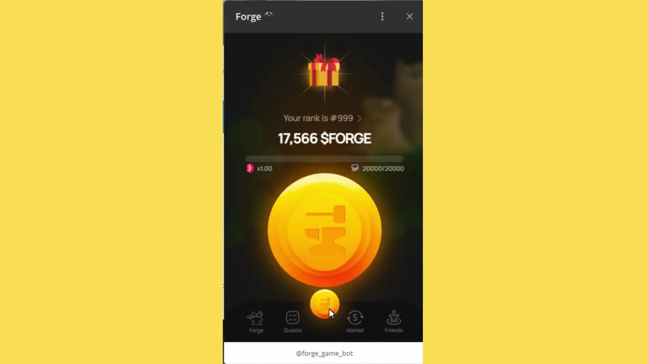 new mining mini app bot telegram forge