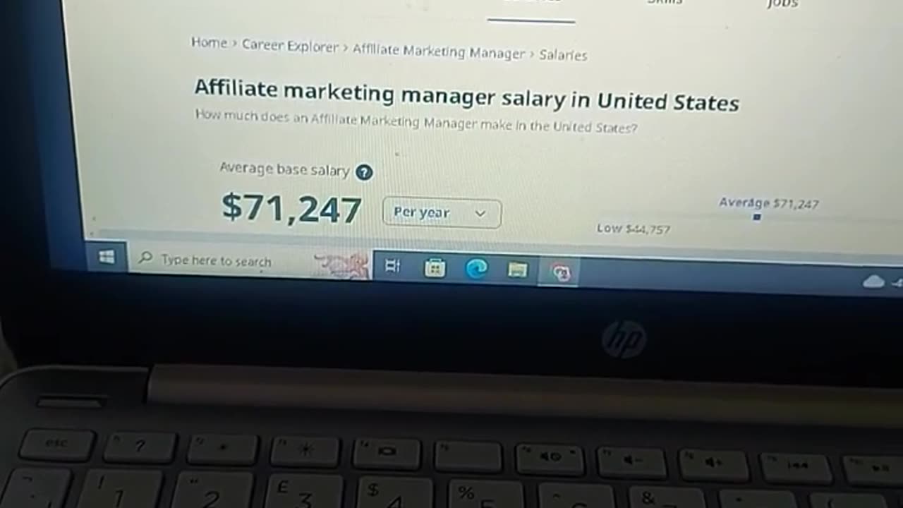 Affiliate marketing average salary