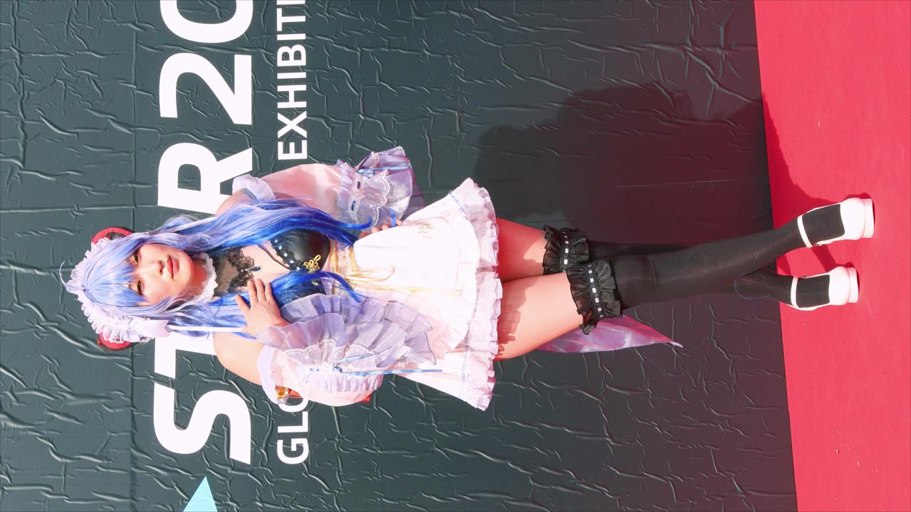 지스타2022 코스어 티티클 하앤 원신 감우 메이드 코스프레 4K 직캠 Gstar Coser TTcle model Genshin Impact Ganyu Maid cosplay