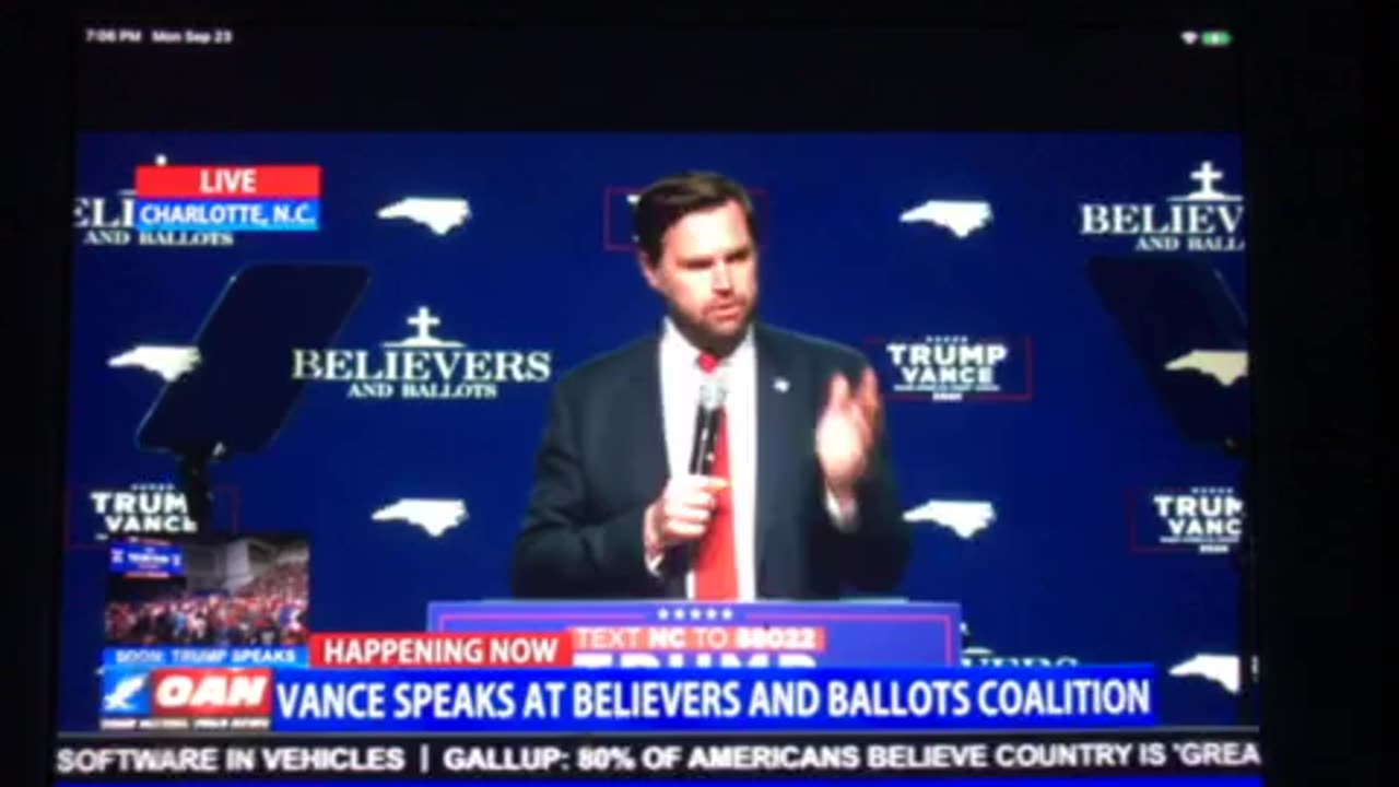 JD Vance speaks to believers &ballots coalition Monday 07:14 pm