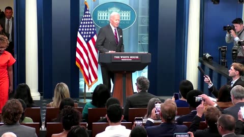 Biden makes rare appearance at White House briefing