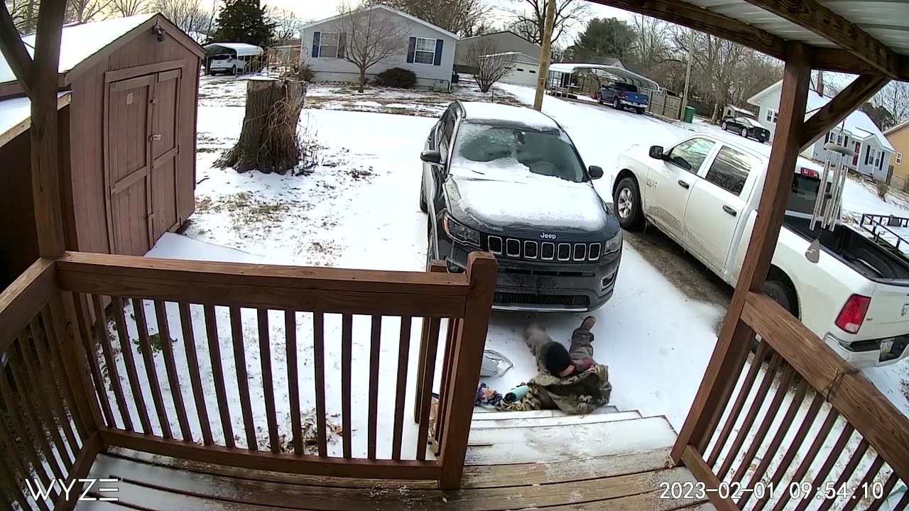 Woman Slips and Falls Hard on Front Stairs