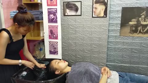 Beautiful and Sexy Girl with Tattoo on her Chest Massaged Truly Happy