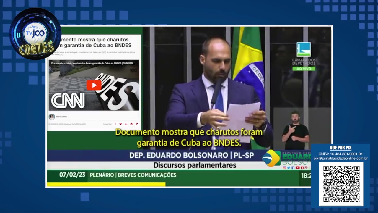 Em fala fortíssima, Edu Bolsonaro vai na jugular de Lula sobre empréstimos imorais do PT a Cuba