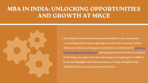 MBA in India: Unlocking Opportunities and Growth at MKCE