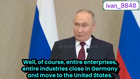 Vladimir Putin says who is benefitting from this (USA) and who is not (EU)