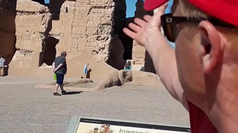 Climbing in and out of 700-year-old Casa Grande complex 2/5/23 Arizona