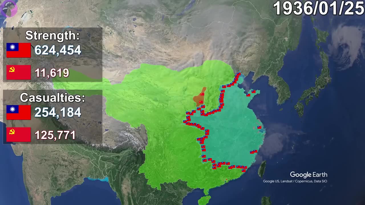 The Chinese Civil War with Units using Google Earth