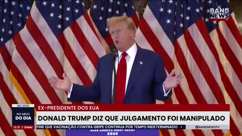 Donald Trump fala sobre sua condenação.