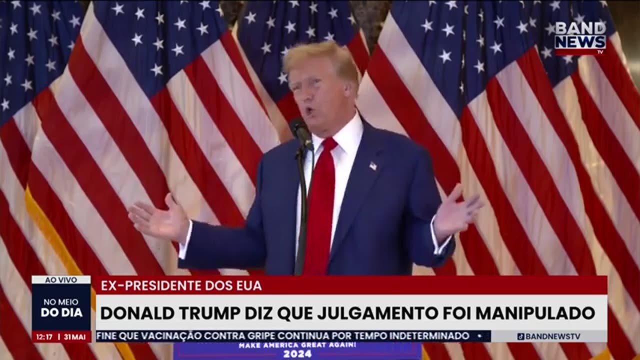 Donald Trump fala sobre sua condenação.