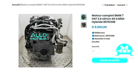 ALLOMOTEUR.COM - Moteur complet BMW 7 G07 3.0 xDrive 40 d Mild-Hybride B57D30B