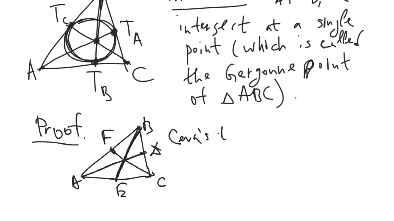 The Gergonne point of a triangle | plane geometry | intermediate level